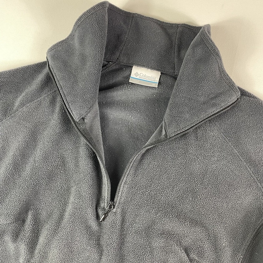Columbia Jacket Womens Medium Fleece Black 1/4 Zip Lightweight Sweater Ladies